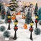 16 PCS Christmas Figurine Village Accessories, Christmas Mini Street Light Models with Brush Trees, Miniature Christmas Pathway Street Lamps Lantern Post for DIY Micro Landscape Fairy Garden